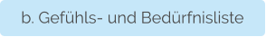b. Gefühls- und Bedürfnisliste