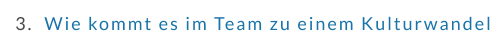 3.  Wie kommt es im Team zu einem Kulturwandel